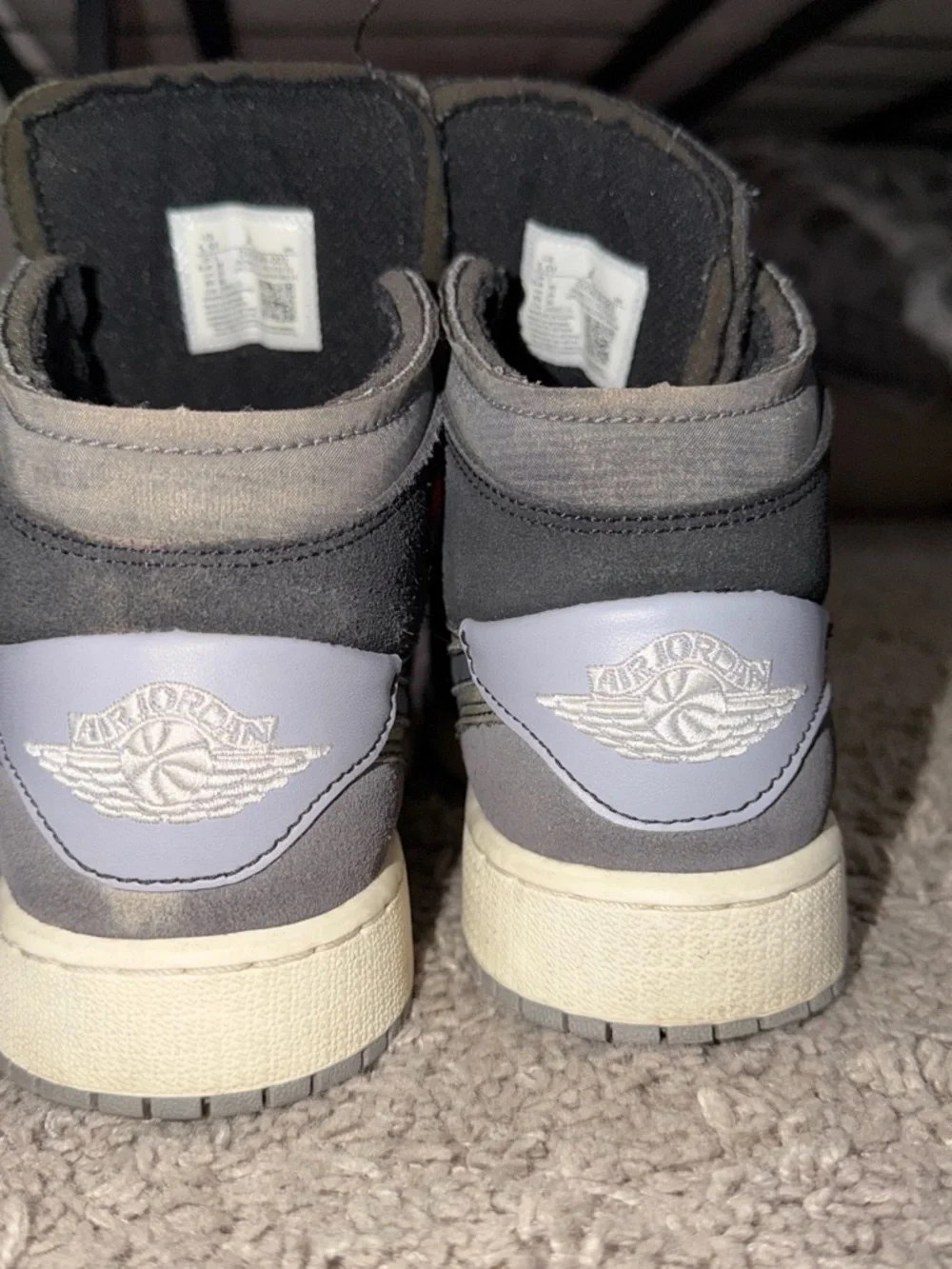 Nike Kids High-Top Sneakers in Gray and Cream
